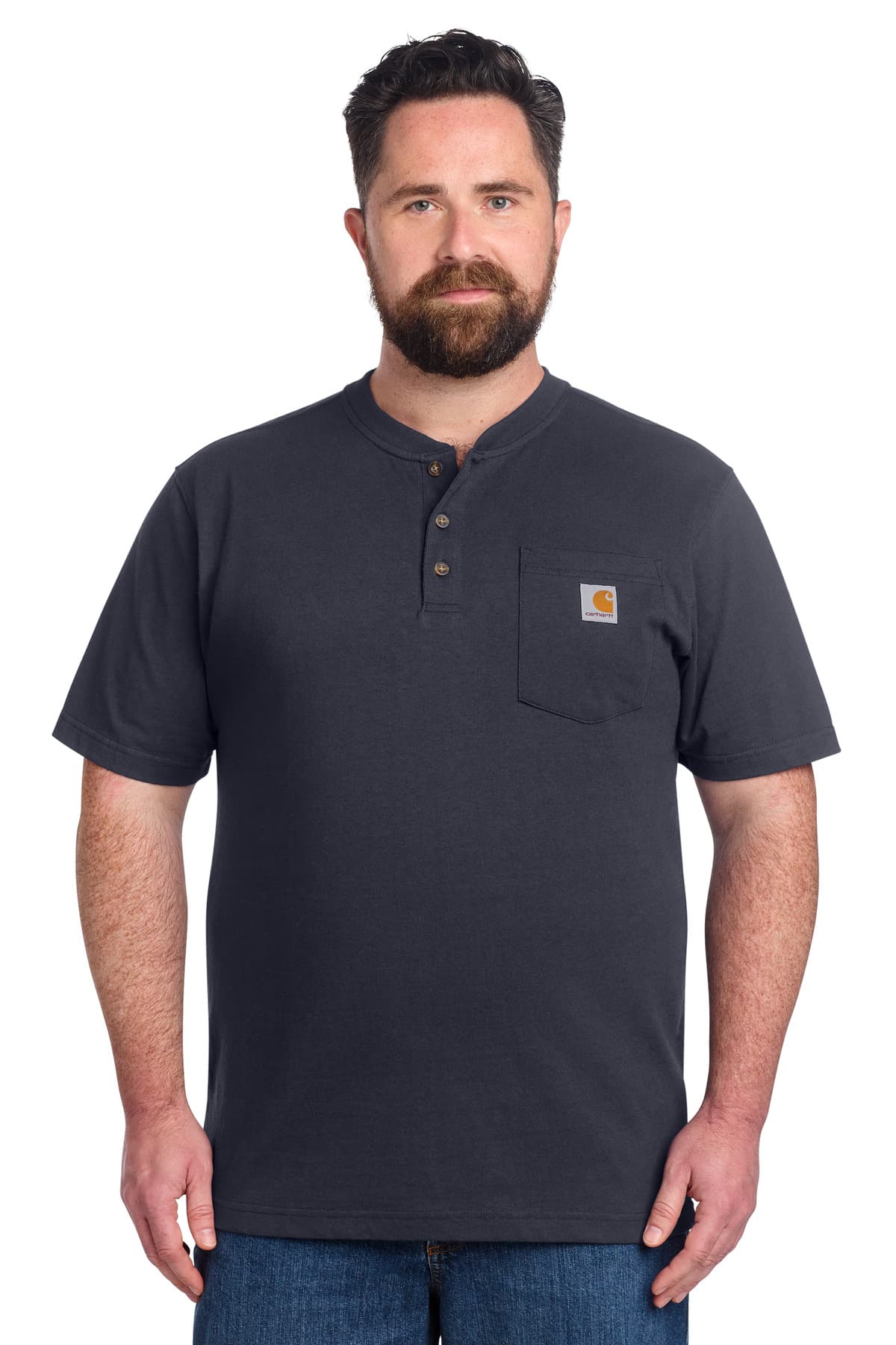 Carhartt Short Sleeve Henley T-Shirt in Navy
