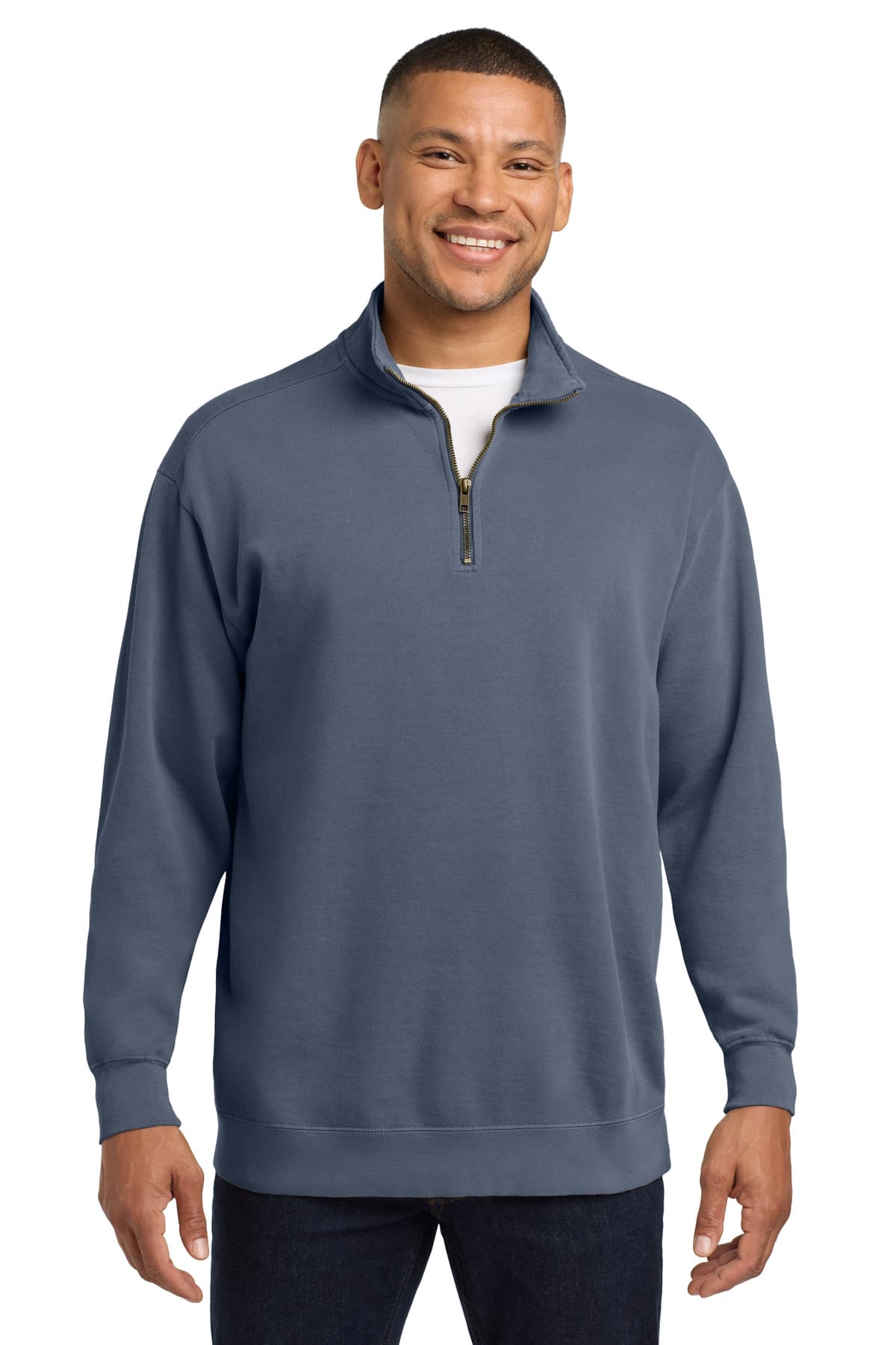 Comfort Colors Ring Spun 1/4-Zip Sweatshirt in Blue Jean
