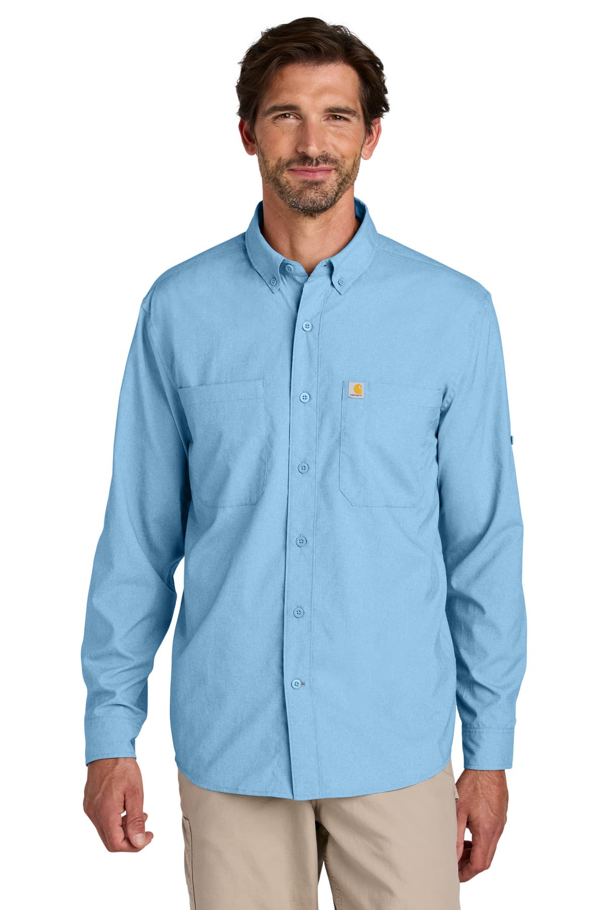 Carhartt Force Sun Defender Long Sleeve Shirt in Fresh Water Blue