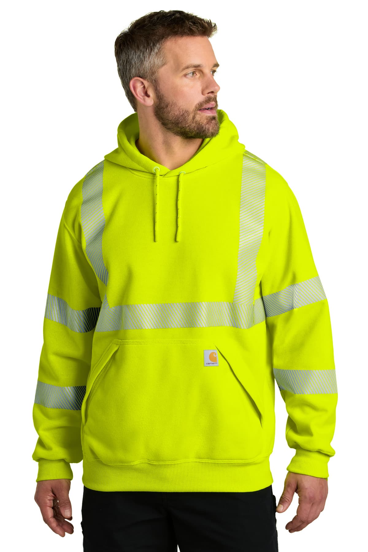 Carhartt ANSI 107 Class 3 Hooded Sweatshirt in Brite Lime
