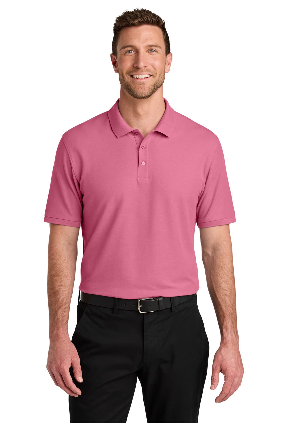 Port Authority Wearever Signature Pique Polo in Awareness Pink