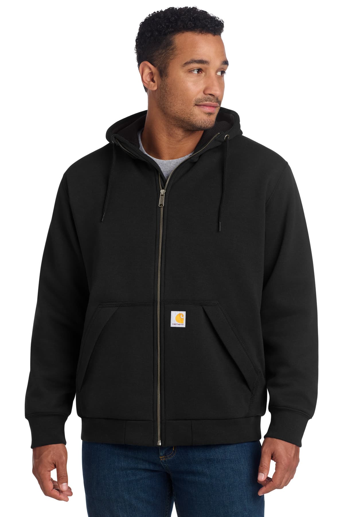 Carhartt Midweight Thermal-Lined Full-Zip Sweatshirt in Black
