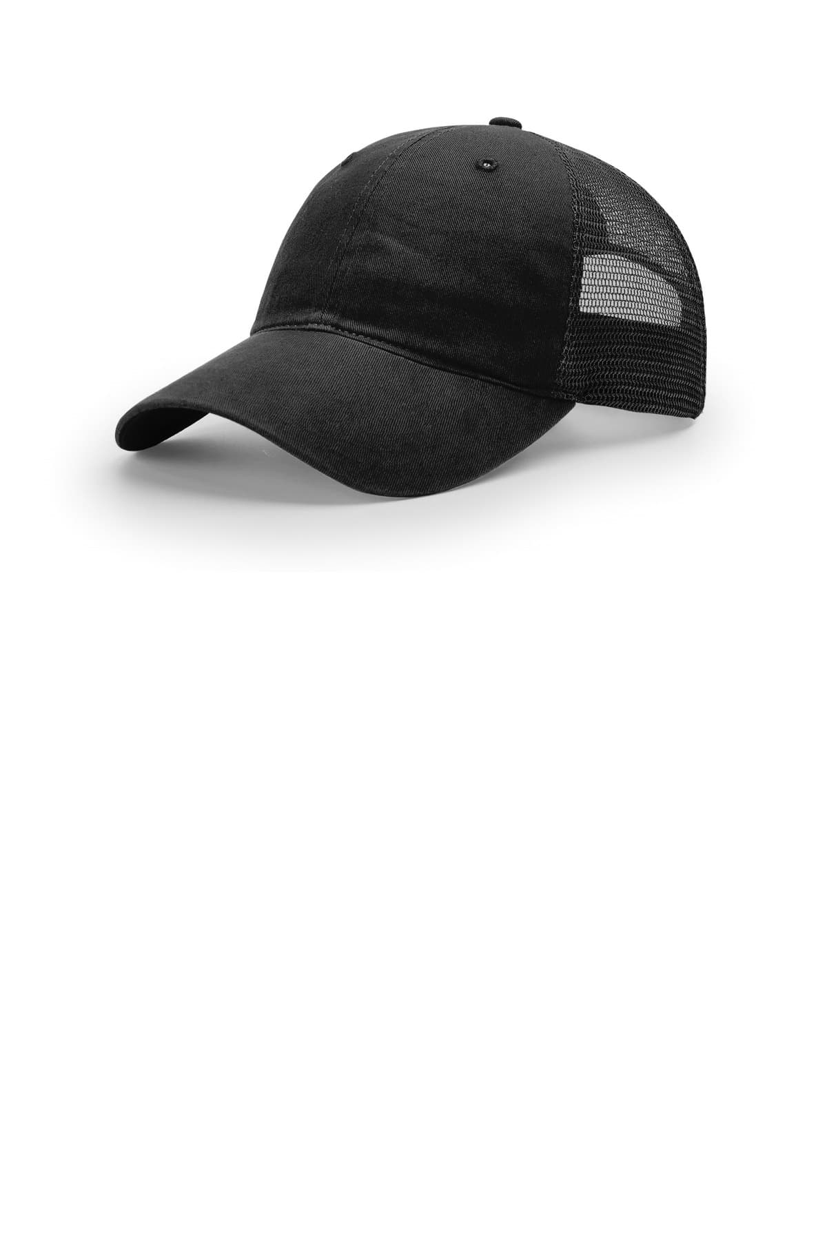 Richardson Garment Washed Trucker in Black
